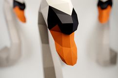 Papercraft Swan, Paper craft Swan, 3D Paper Craft Sculpture, Paper Bird, Origami Bird, Decor DIY, 3D papercraft, lowpoly statue, trophy head Product Image 1