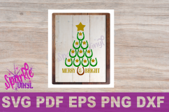 SVG Christmas Cowboy Cowgirl Christmas Horseshoe Tree Merry and Bright Stars Shirt Printable Svg files for cricut silhouette dxf png pdf eps Product Image 4