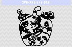 Halloween SVG Cut File, Witch Papercut Template, DXF PNG EPS Product Image 4
