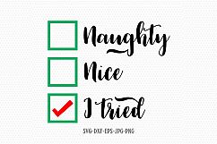 Naughty Nice I Tried SVG, Naughty Nice SVG, Christmas SVG Product Image 1