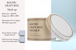 Round craft box mockup. Carton box. Product Image 1