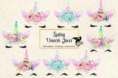 Spring Unicorn Face Clipart Product Image 1