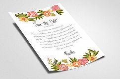 Floral Save The Date Card Product Image 2