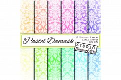 Pastel Damask Digital Paper - 12 Pale Shades Product Image 1