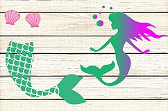 Mermaid svg bundle, quotes, monogram,silhouettes bundle Product Image 7