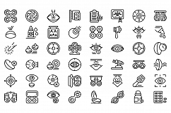Optometry icons set, outline style Product Image 1