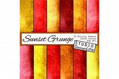 Sunset Grunge Digital Scrapbook Paper - 12 Pack Product Image 1