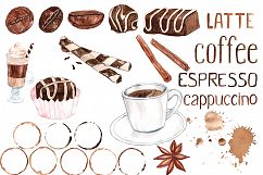 Watercolor coffee clipart Product Image 2