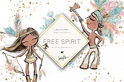 Boho Kids Clipart Product Image 1