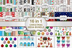 Christmas Bundle / Christmas Digital Paper Pack / Christmas Clipart Product Image 1