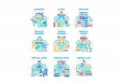 Medical Clinic Set Icons Vector Illustrations Product Image 1