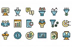 Conversion rate icons set vector flat Product Image 1