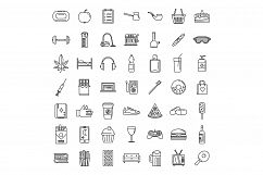 Habit nutrition icons set, outline style Product Image 1