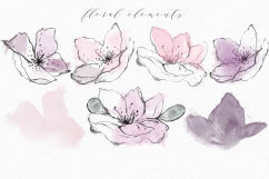 Francesca - Watercolor Floral Elements Product Image 7