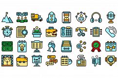 Event management icons set vector flat Product Image 1