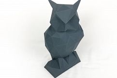 Night Owl, Papercraft Owl, Paper Owl, Animal Trophy, Loft Decor, Home Decor, 3D papercraft model, animal head, lowpoly DIY, hobby idea, DIY Product Image 5