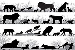 Lion&#039;s family silhouette Product Image 1