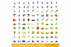 100 universal icons set, cartoon style Product Image 1