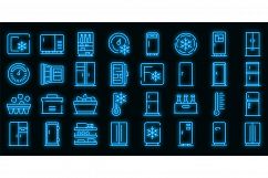 Fridge icons set vector neon Product Image 1