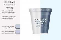 Ice cream round box mockup. Product place. PSD mockup. Product Image 1