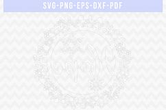 Hope SVG Cut File, Winter Wreath Papercut, PNG, PDF, DXF Product Image 2