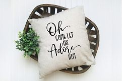 Oh Come Let Us Adore Him - Christmas SVG Cut File - DXF EPS Product Image 3