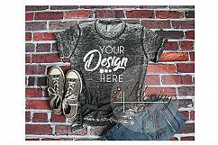 Bella Canvas 3650 Mockup Grey Acid Wash Unisex T-shirt Gray Product Image 1
