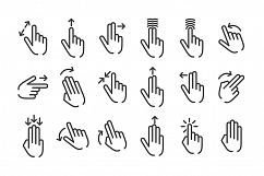 Vector Hand Touch Gesture icon set. Product Image 1