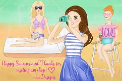 Summer Girls Clipart, Beach Clipart, Girl Illustrations Product Image 7