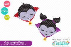 Cute Vampire Faces SVG Product Image 1