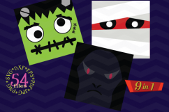 Halloween Monster Face svg - Halloween bundle Monster icons Product Image 4