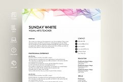 resume template, CV template, CV design, rainbow Product Image 1