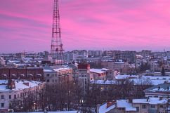 Aerial view sunset in small town  Product Image 1