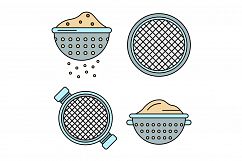 Sieve icons vector flat Product Image 1