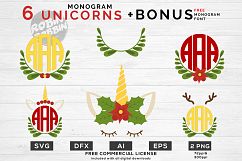 Unicorn Face - Monogram SVG Bundle Product Image 1