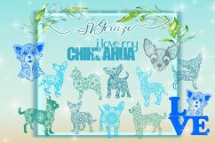 Chihuahua Mandala Zentangle Bundle SVG DXF files for Cricut Product Image 1