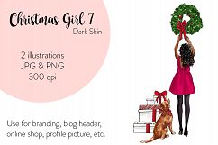 Fashion illustration - Christmas Girl 7 - Dark Skin Product Image 1