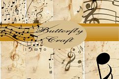 Music notes scrapbook paper, vintage music digital paper, digital notes paper, vintage notes digital paper,vintage notes backround paper Product Image 1