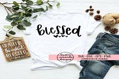 Blessed SVG DXF PNG EPS Cut File Silhouette Cricut Product Image 1