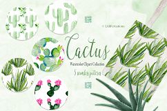 Cactus watercolr clipart collection Product Image 5