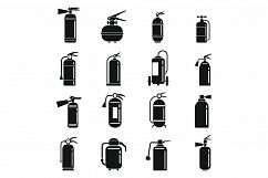 Industrial fire extinguisher icons set, simple style Product Image 1