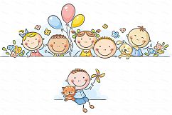 Happy Cartoon Kids Bundle, children doodle, kids doodle Product Image 14