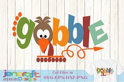 Turkey SVG- Gobble Thanksgiving word art SVG Cut File image Product Image 1