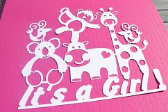 It&#039;s a Girl paper cut SVG / DXF / EPS files Product Image 2