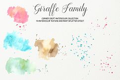 Watercolor giraffe portrait, giraffe family clipart Product Image 9