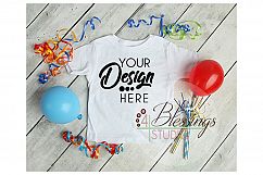 Birthday Mockup Blank White Kids TShirt Mock Up Template Product Image 1