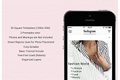 Fashion Social Media Pack, Social Media Bundle, 20 Square Social Media Templates, Instagram Template Pack, Social Media Graphics Pack Product Image 2