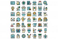 Purchasing Manager icons set vector flat Product Image 1