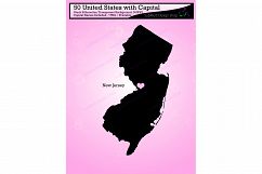 50 united states map with capital vector states with capital Product Image 3