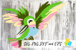 Hummingbird SVG, PNG, DXF and EPS cutting file Product Image 1